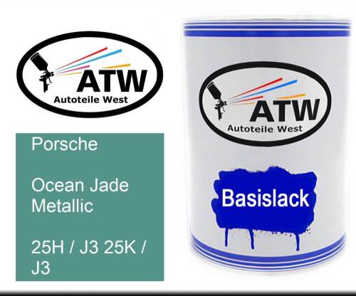 Porsche, Ocean Jade Metallic, 25H / J3 25K / J3: 500ml Lackdose, von ATW Autoteile West.